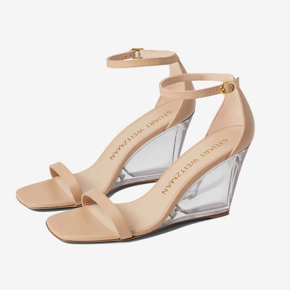 Stuart Weitzman Nudistlucite clear Wedge size 10👟 - Picture 2 of 10